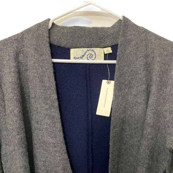 Anthropologie Rosie Neira Wool Cardigan | Grey Blue | Size S - Picture 4 of 12